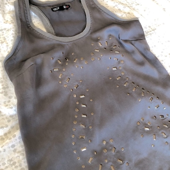 𝅺⭐️2 FOR $20⭐️ William Rast grey satin racer back blouse - Picture 4 of 9
